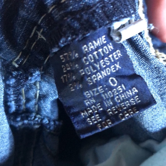 Girls size 0 Jeans Angels Distressed Blue double stitched Stretch faded pants - Picture 4 of 7